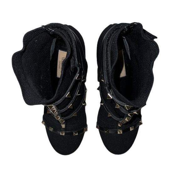 Valentino Bodytech Gold Rockstud Black Ankle Boots Size 38.5 - Picture 12 of 16